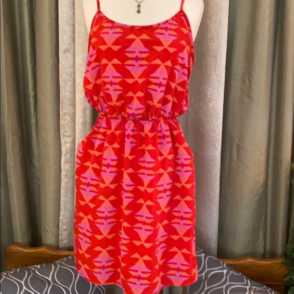 Ellie Spaghetti Strap Fit Flare Aztec Print Dress - Picture 3 of 15